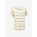 Fabrika Comfort Bisiklet Yaka Çizgili Deve Tüyü Erkek T-Shirt FC4SM-TST 0893