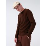 Fabrika Comfort CM KZK 18 O Yaka Düz Kahve Erkek Kazak