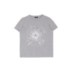 FABRIKA COMFORT Gri Melanj Kadın Bisiklet Yaka Basic Baskılı T-Shirt FC4WL-TST0124