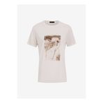 FABRIKA COMFORT Kırık Beyaz Kadın Bisiklet Yaka Relaxed Baskılı T-Shirt FC5SL-TST0374