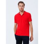 Fabrika Comfort Polo Yaka Düz Kırmızı Erkek Polo T-Shirt Nobro K Cepsız - XL