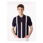 Fabrika Comfort Polo Yaka Regular Fit Çizgili Lacivert Erkek Kazak FC5SM-KZK 2762
