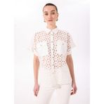 FABRIKA COMFORT Rahat Kalıp Nakışlı Gömlek, 36, 5003224231, Beyaz, Kadın
