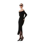 FABRIKA COMFORT Straplez Fitilli Elbise, L, 5003031168, Siyah, Kadın