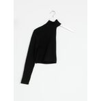 Fabrika Dik Yaka Crop Düz Siyah Kadın Kazak ASEL, XL, 5002921338