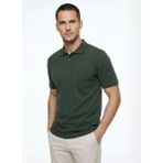 Fabrika Düz Haki Erkek Polo T-Shirt Nobro Ceplı Nb - 3XL