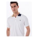 Fabrika Düz Kırık Beyaz Erkek Polo T-Shirt F5SM-TST 2081