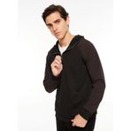 Fabrika F3WM-SWT129 Düz Siyah Kapüşon Yaka Erkek Sweatshirt