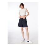 Fabrika F4SL-SHT0108 Lastikli Bel Basic Lacivert Kadın Şort