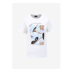 Fabrika F4SL-TST0350 Bisiklet Yaka Baskılı Beyaz Kadın T-Shirt