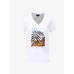 Fabrika F4SL-TST0354 Beyaz V Yaka Basic Kadın T-shirt