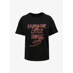 Fabrika F4SL-TST0360 Bisiklet Yaka Baskılı Siyah Kadın T-Shirt