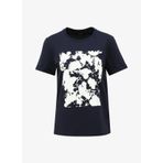 Fabrika F4SL-TST0670 Lacivert Bisiklet Yaka Baskılı Kadın T-shirt