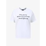 Fabrika F4SL-TST0752 Beyaz Bisiklet Yaka Basic Kadın T-shirt