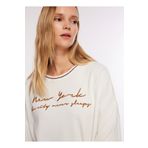 Fabrika FC3WL-SWT16 Comfort Bisiklet Yaka Nakışlı Ekru Kadın Sweatshirt