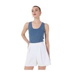 Fabrika Fitilli Dar Bluz, L, 5003224084, Mavi, Kadın
