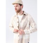 Fabrika Gömlek Yaka Ekose Bej Erkek Gömlek Rayan - 2XL