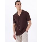 Fabrika Kahverengi Erkek Apaş Basic Rayon Karışımlı Hırka F5SM-HRK 2053
