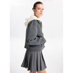 Fabrika Kapüşon Yaka Düz Antrasit Melanj Sweatshirt, XL, 5003273427, Antrasit Melanj, kadın