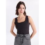 Fabrika Kare Yaka Düz Atlet, XS, 5003334713, Siyah, Kadın