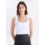 Fabrika Kare Yaka Düz Kırık Beyaz Kadın Atlet F6SL-TST0373