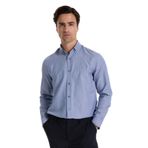 Fabrika Koyu Mavi Regular Fit Armürlü Gömlek, L, 5003145635, Koyu Mavi, erkek