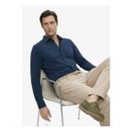 Fabrika Lacivert Erkek Alttan Britli Slim Fit Gömlek F6SM-GML 2606