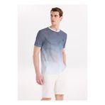 Fabrika Lacivert Erkek Bisiklet Yaka Relaxed Fit Çizgili T-Shirt F6SM-TST 2070