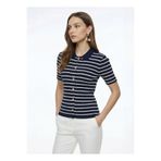 Fabrika Lacivert Kadın Regular Fit Çizgili Hırka F6SL-HRK0347