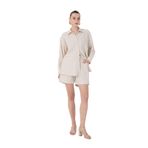 Fabrika Loose Fit Çizgili Gömlek, 36, 5003226634, Bej, Kadın