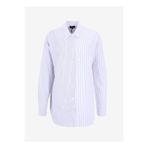 Fabrika Loose Fit Gömlek Yaka Çizgili Beyaz - Siyah Kadın Gömlek F5WL-GML0388