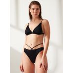 Fabrika Marma Siyah Kadın Bikini Üst