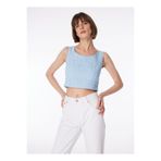 Fabrika Mavi Kadın Kare Yaka Crop Bluz F4SL-BLZ0817