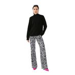 Fabrika Normal Bel Geniş Fit Siyah - Beyaz Pantolon, 40, 5002943715, Siyah - Beyaz, Kadın