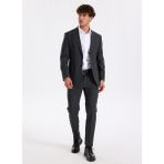 Fabrika Normal Bel Slim Fit Antrasit Erkek Takım Elbise Oxford- P- B- Cıty - 46