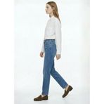 Fabrika Normal Bel Straight Paça Mom Fit İndigo Denim Pantolon, 42, 5003328550, İndigo, Kadın