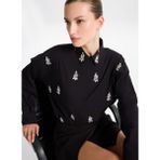 Fabrika Oversize Gömlek Yaka Taşlı Siyah Kadın Gömlek F5WL-GML0101 - 40