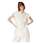 Fabrika Oversize Yelek, 36, 5003087534, Ekru, Kadın