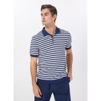 Fabrika Polo Yaka Basic Çizgili Lacivert Erkek Kazak F5SM-KZK 2939 - 2XL