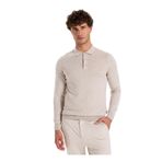 Fabrika Polo Yaka Basic Düz Kazak, 3XL, 5003265221, Bej Melanj, Erkek