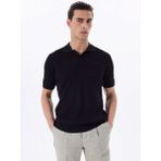 Fabrika Polo Yaka Basic Jakarlı Siyah Erkek Kazak F5SM-KZK 2052