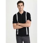 Fabrika Polo Yaka Çizgili Kazak, S, 5003329444, Siyah, Erkek