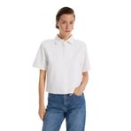 Fabrika Polo Yaka Düz Bluz, XL, 5003273439, Beyaz, Kadın
