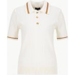 Fabrika Polo Yaka Regular Fit Saç Örgü Desenli Ekru Kazak Kadın F6SL-KZK0058 - XL