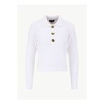 Fabrika Polo Yaka Relaxed Örgü Desenli Ekru Kazak Kadın F5WL-KZK0082