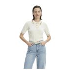 Fabrika Polo Yaka Saç Örgü Kazak, L, 5003325483, Ekru, Kadın