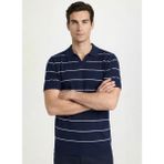 Fabrika Polo Yaka Slim Fit Çizgili Lacivert Erkek Kazak F6SM-KZK 2405 - XL