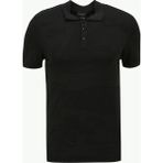 Fabrika Polo Yaka Slim Fit Düz Siyah Erkek Kazak F4SM-KZK 0741 - 2XL