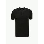 Fabrika Polo Yaka Slim Fit Düz Siyah Erkek Kazak F4SM-KZK 0741