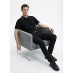 Fabrika Polo Yaka Slim Fit Düz Siyah Erkek Kazak F6SM-KZK 2048 - 2XL